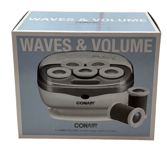 CONAIR Waves Volume Hot Jumbo Foam Rollers 6 Barrels 6 Clips Compact Travel TS7 - Picture 1 of 6